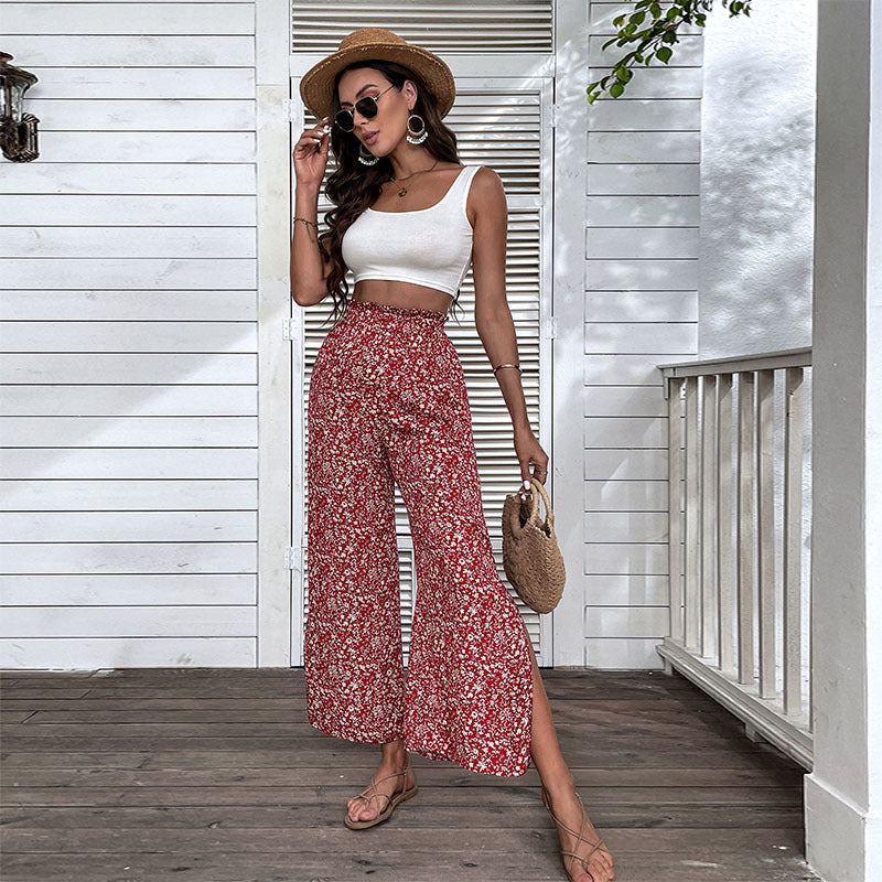 Kvinde Floral Print Bred Bukser Stilla