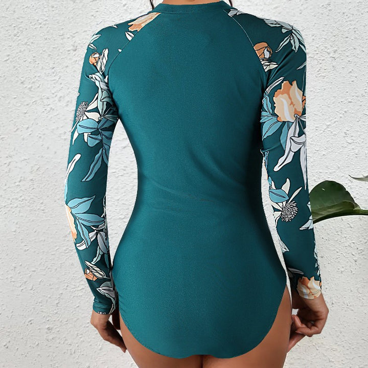 Dame Sporty one-piece med floralt ærmedesign Stilla