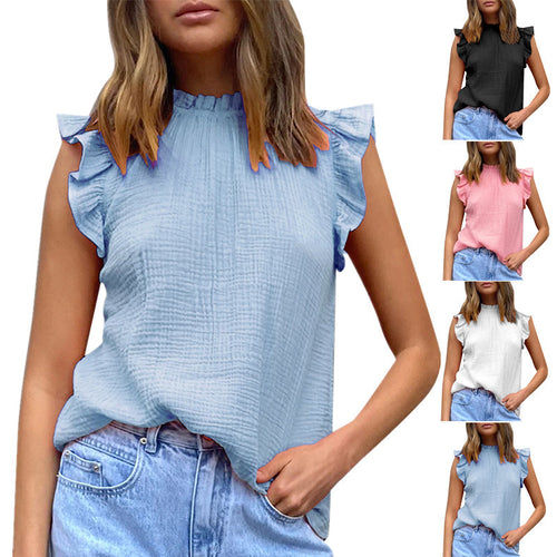 Femme Rynket Udsnit Struktureret Top Stilla