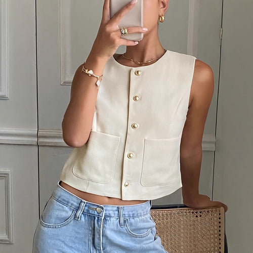 Dame Chic Knapliste Pæn Bluse Stilla