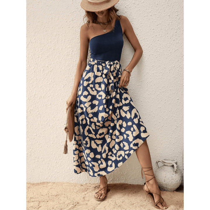 Dame Elegant En-Skulder Maxi Kjole Stilla