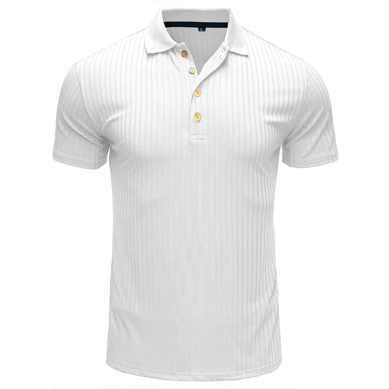 Herrer Polo-shirt med struktureret design og fashionable knapper Stilla