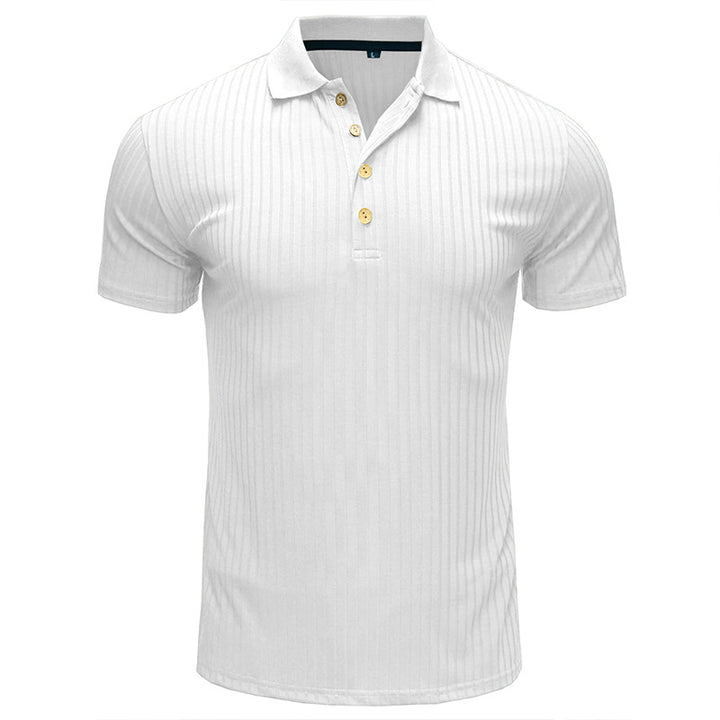 Herrer Polo-shirt med struktureret design og fashionable knapper Stilla