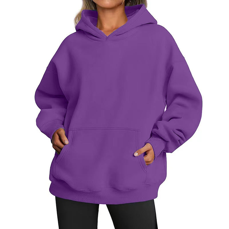 Kvinders oversized hoodie med praktiske kængurulommer og blød indvendig foring Skovae