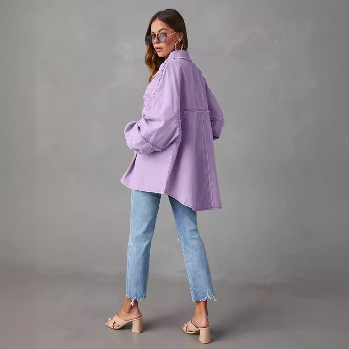 Femme Distressed Oversized Denim Jakke Stilla