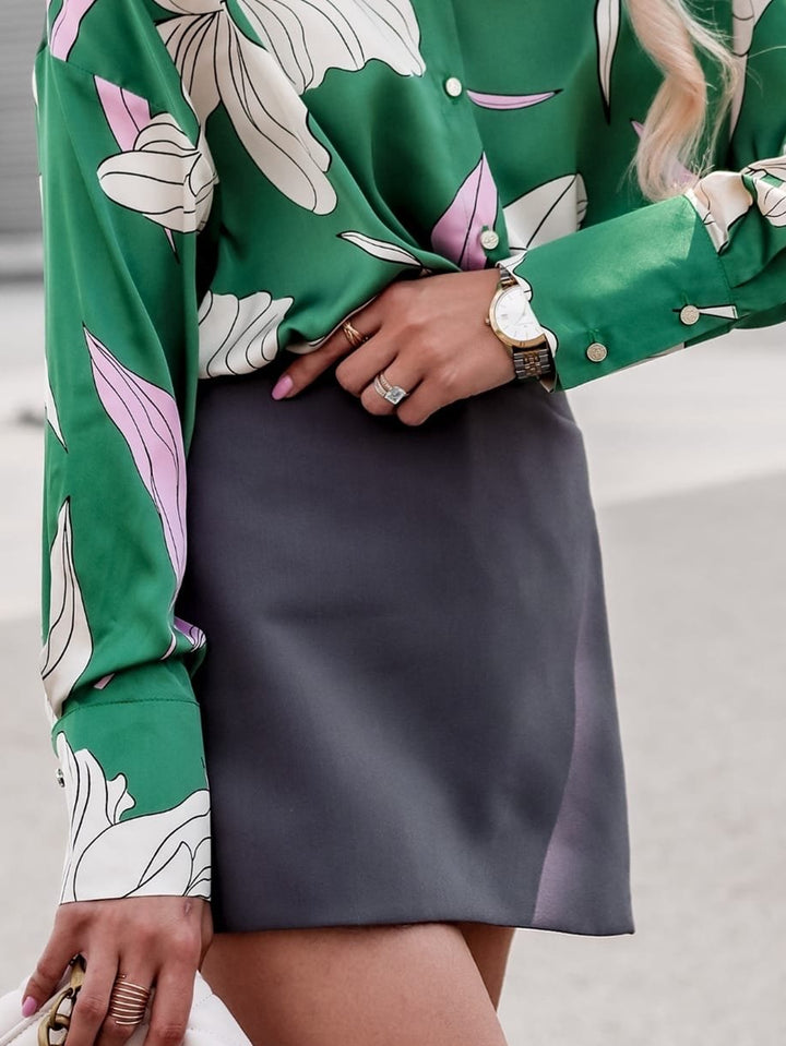 Damebluse med floralsktryk Stilla