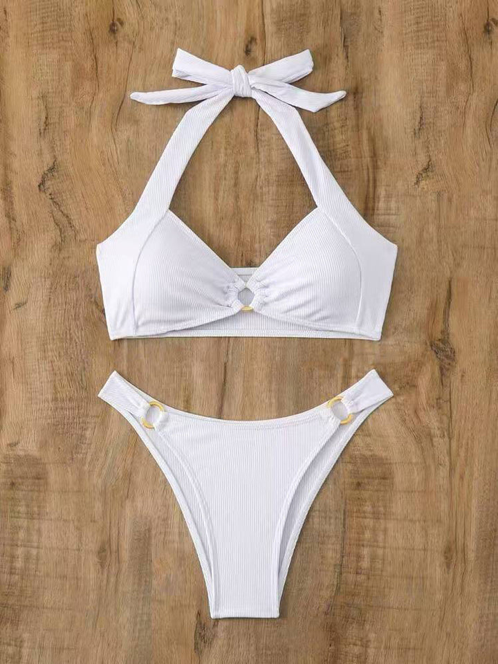 Dame Halter Tie-Front Bikini Sæt Stilla
