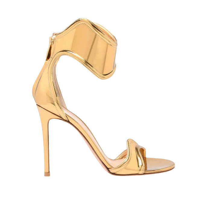 Femme Elegante Metallic Ankelsnor Højhælede Sandaler Stilla