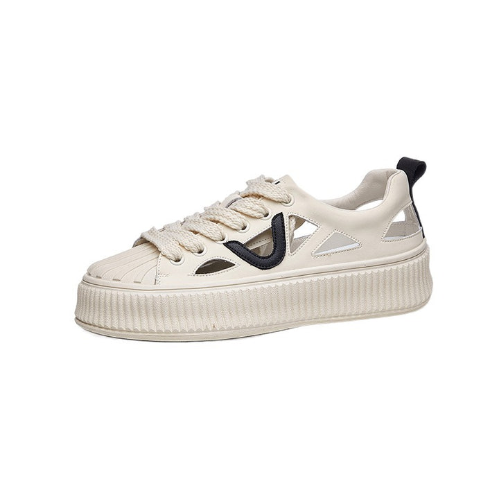 Dame Sporty Plateau-Sneakers med åndbar struktur og trendy design Stilla