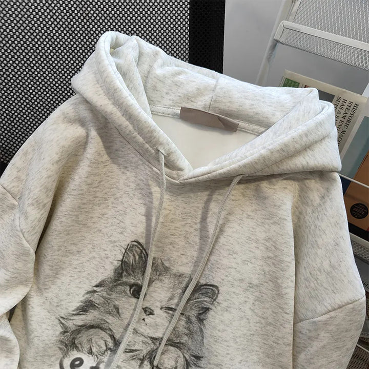 Kvinders hoodie med sødt dyremotiv Stilla