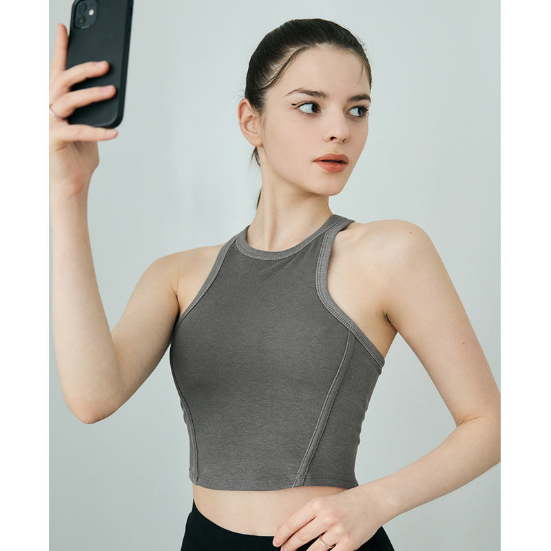 Dame sporty High-Neck Crop Top med innovativ pasform Stilla