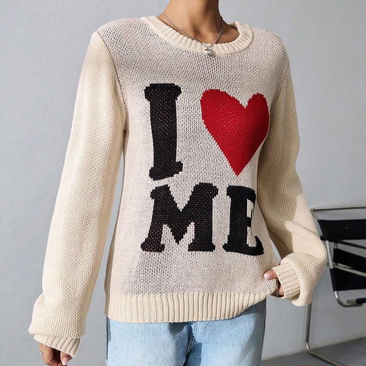 Damer afslappet sweater med grafisk tekst og løs pasform Stilla