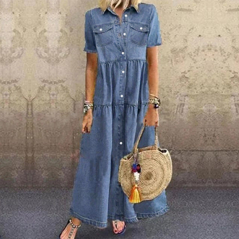 Femme Denim Skjortekjole Stilla
