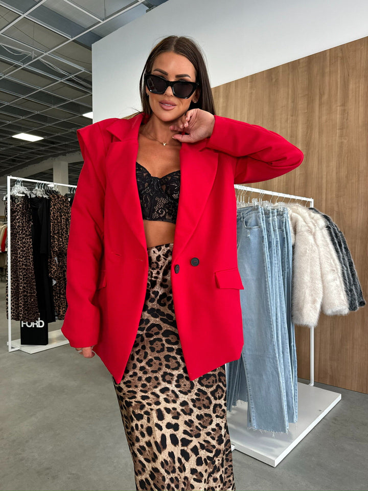 Dame oversized blazerjakke med struktureret snit og afslappet stil Stilla