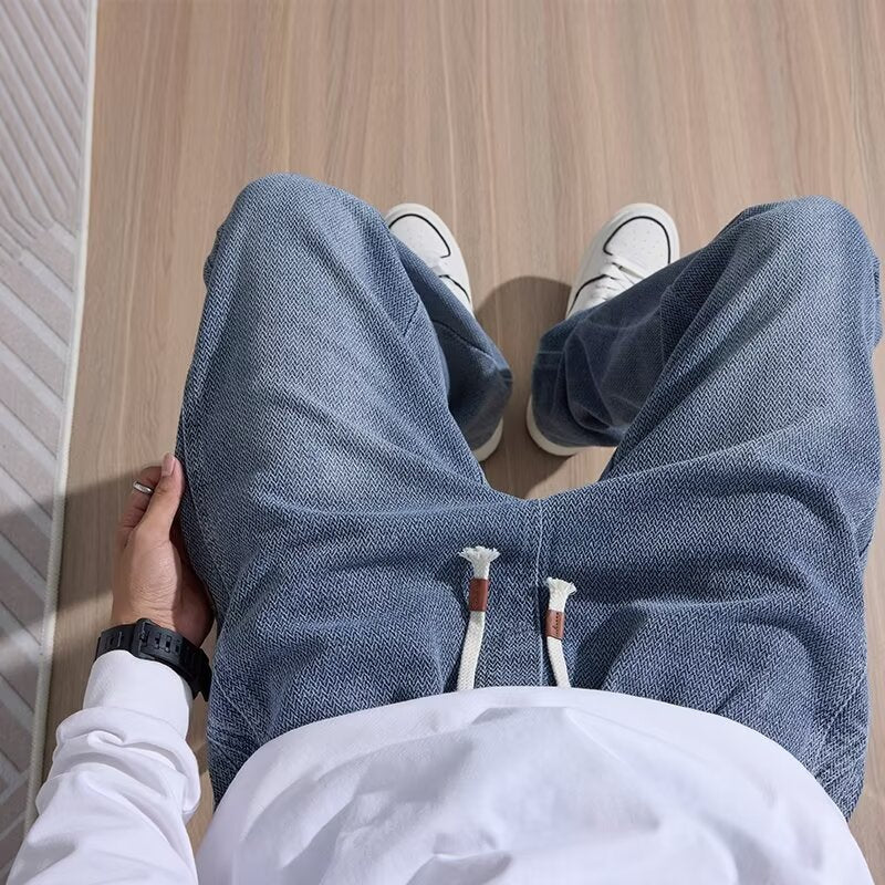 Herrer afslappet denim langbukser med elastisk talje Stilla