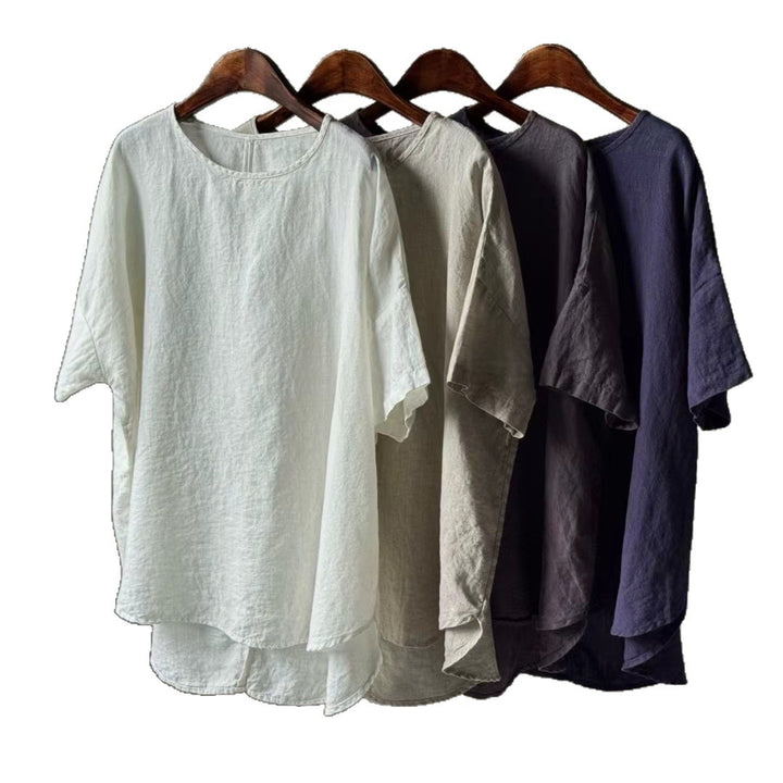 Femme Relaxed Fit Linned T-shirt med korte ærmer Stilla