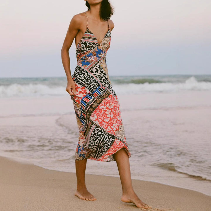 Femme Bohemian Wrap Maxi Kjole Stilla