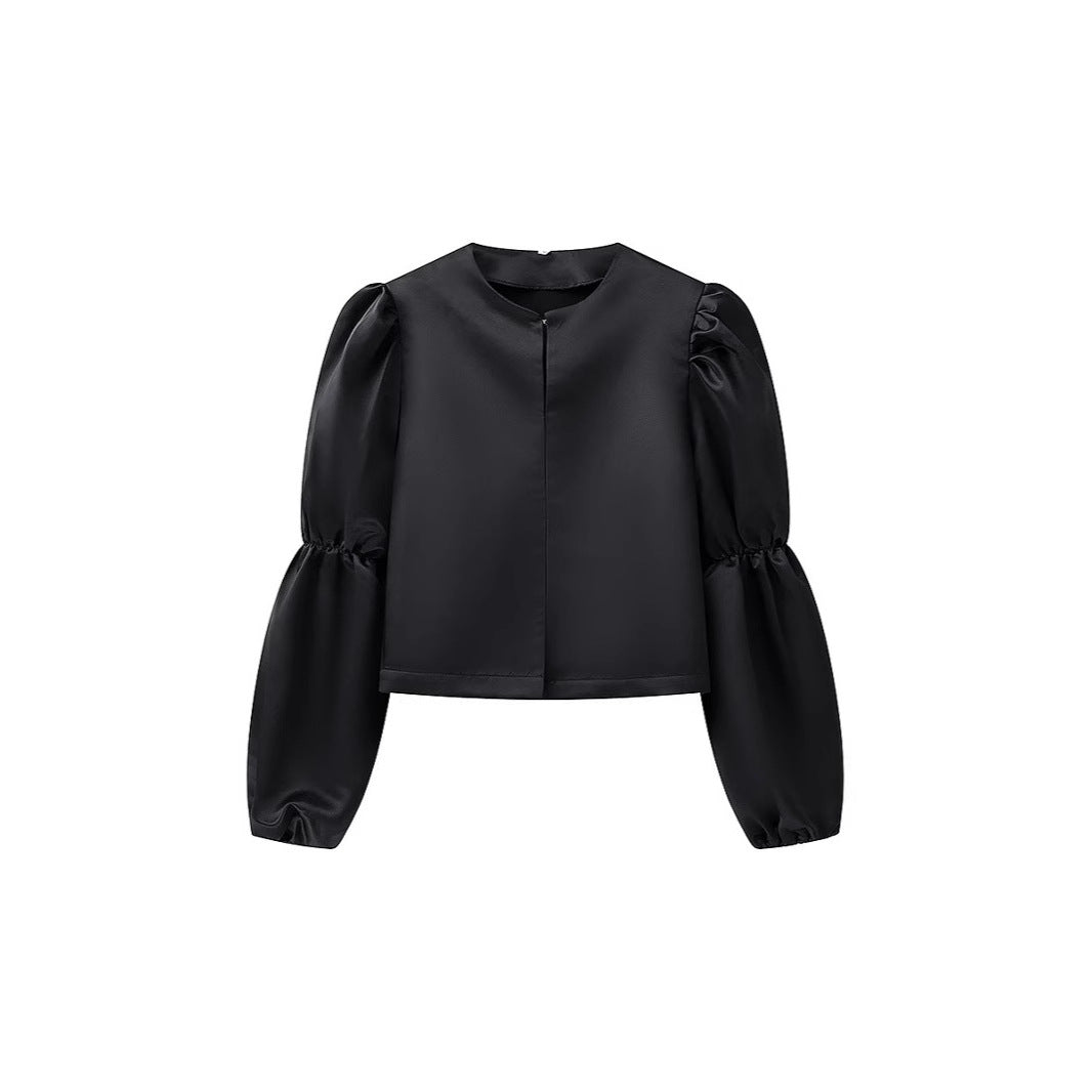 Dame elegant bluse med ballonformede ærmer og moderne snit Stilla