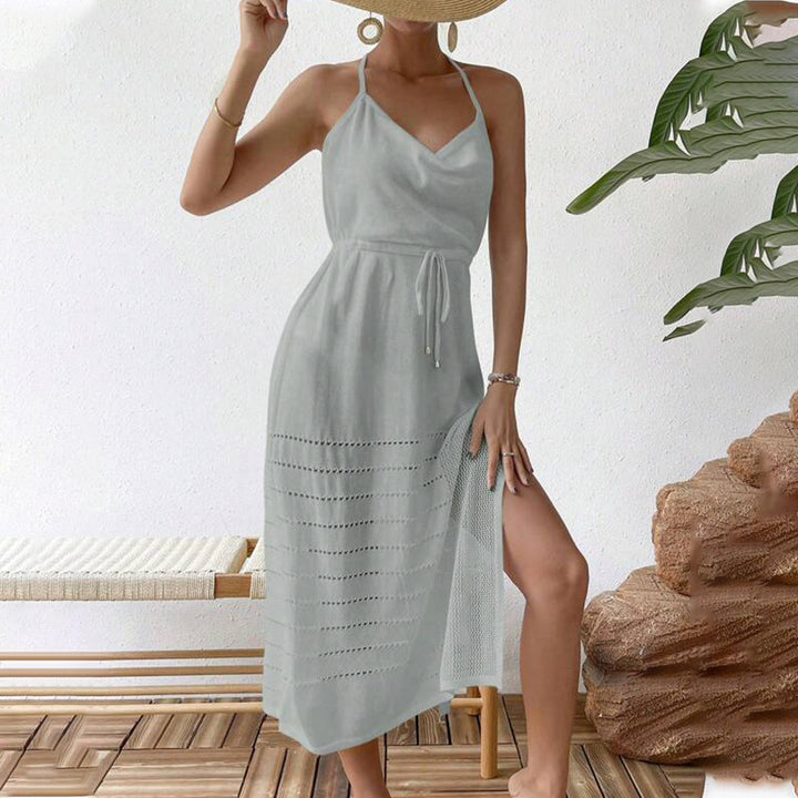 Dame Let Strik-Halter-Maxikjole Stilla