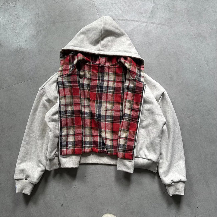 Kvinders afslappede hoodie-jakke med ternet for Stilla