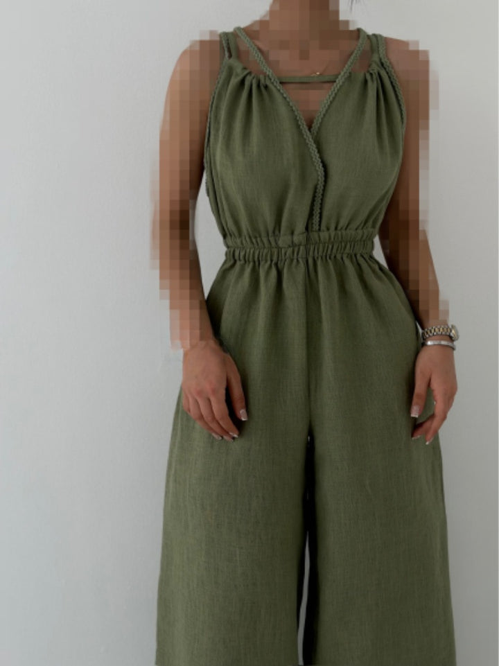 Dame afslappet jumpsuit med justerbare stropper og elastisk talje Stiila