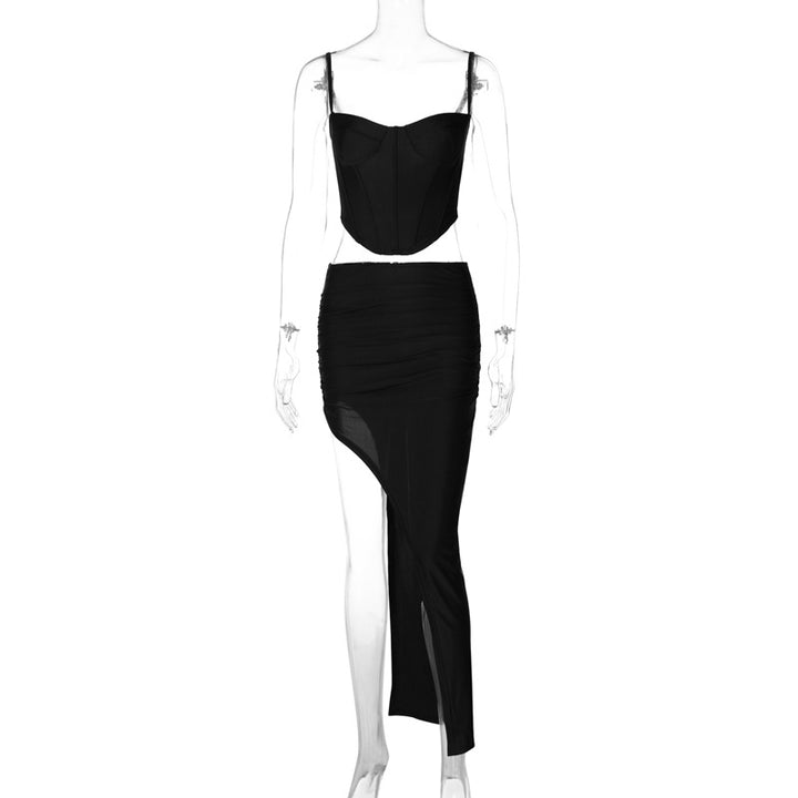 Dame Elegant Bustier-top med asymmetrisk nederdel Skovae