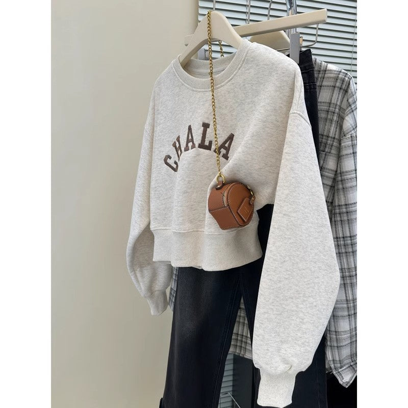 Kvinder Cropped Sweatshirt med broderede detaljer Stilla