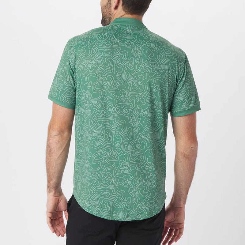 Herrer sportiv polo shirt med detaljeret mønster Stilla