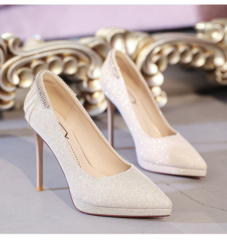 Damer High-Heel Pumps med funklende strassdetaljer og elegant design Stilla