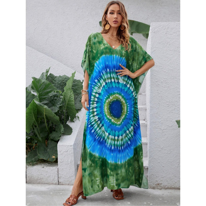 Kvinder Tie-Dye Maxi Kaftan Kjole Stilla