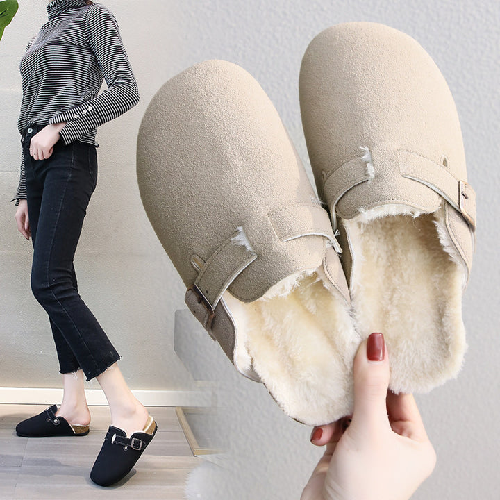 Dame Komfortable Clogs med justerbar rem og varmt for Stilla