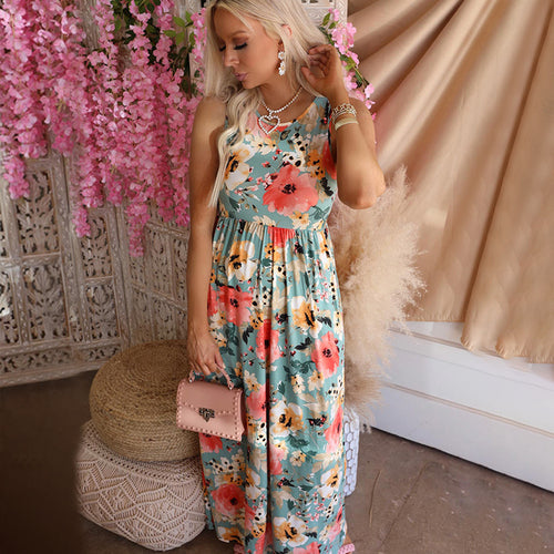 Dame Maxi-kjole med florale mønstre Stilla