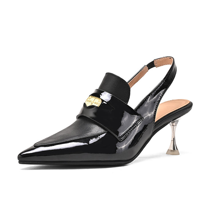 Femme Slingback Spidsesko med arkitektonisk hældesign Stilla
