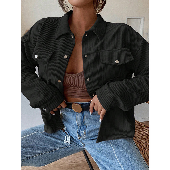 Dame afslappet cordjakke i oversized stil Stilla