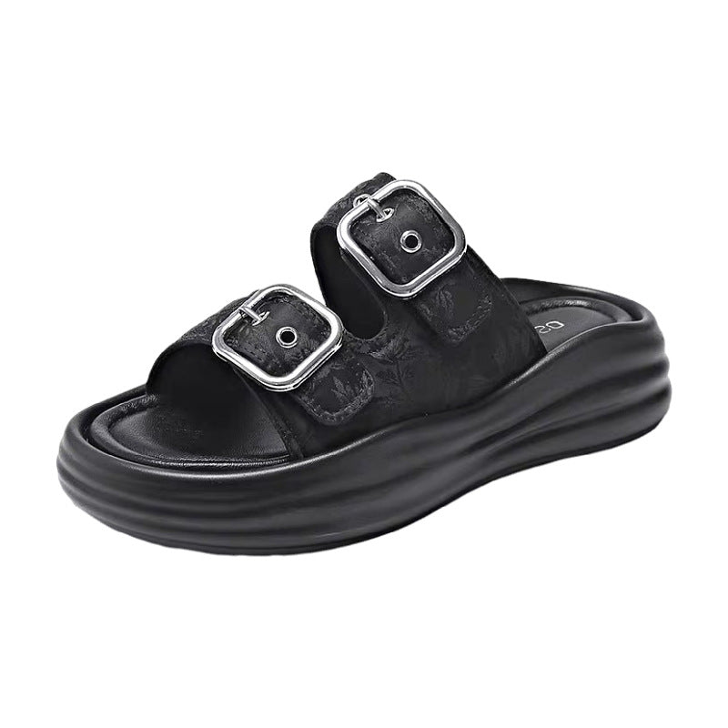 Dame Trendy Plateau-Sandaler med modische Dobbelt-Spænder Stilla