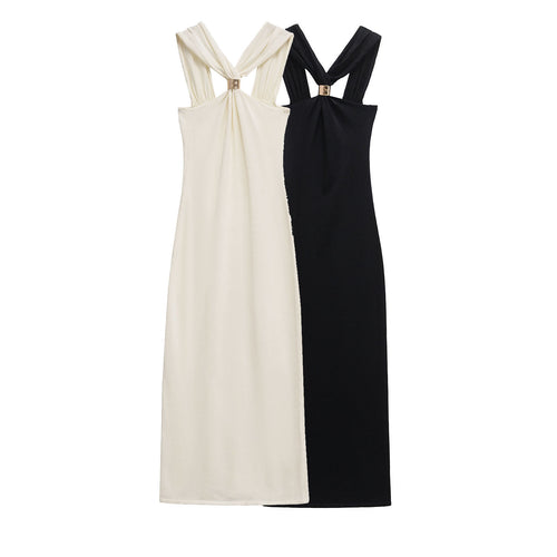 Femme Elegante Maxi Kjole med Unik Ryg Design Stilla