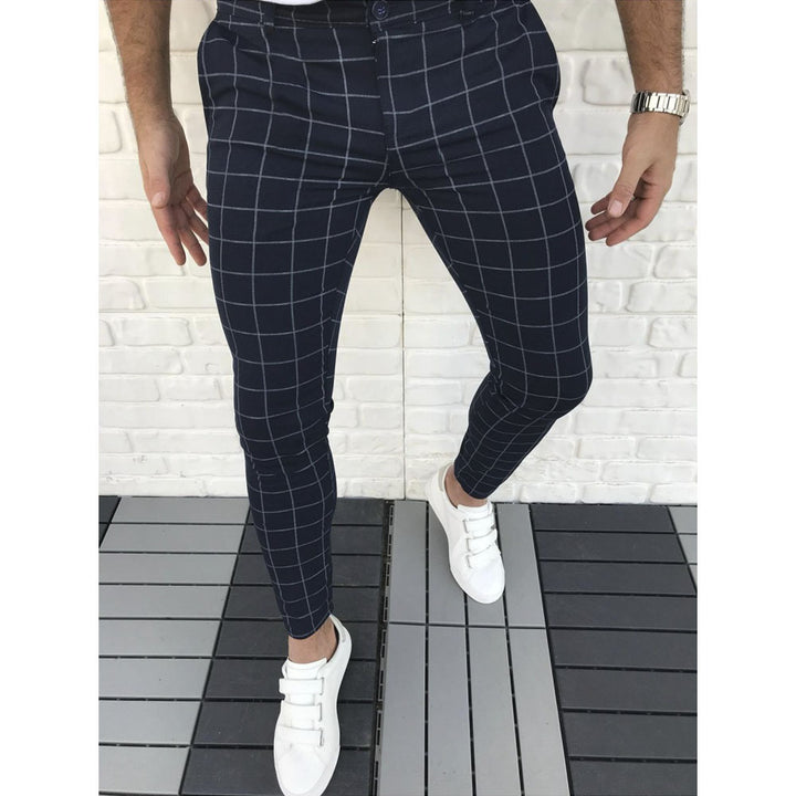 Herrer Ternet Slim-Fit Bukser med elastisk Liv Stilla