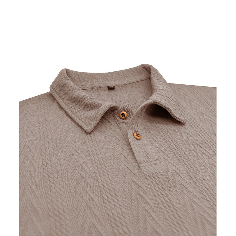 Herrer polo shirt med struktureret jacquard mønster og fashionable krave Stilla