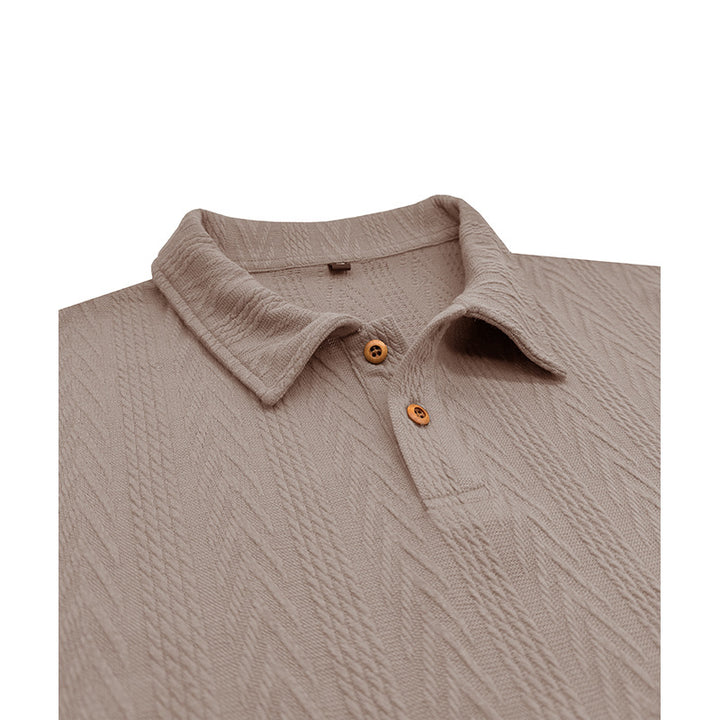 Herrer polo shirt med struktureret jacquard mønster og fashionable krave Stilla