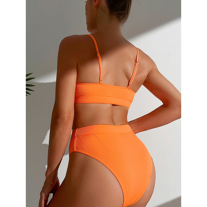 Dame Højskåret Bikini med elastisk design og moderigtigt Crop-Top Stilla