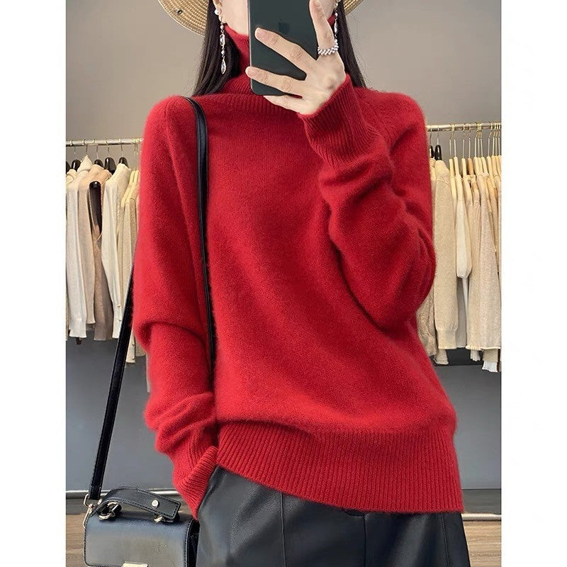 Kvinderne cashmere rullehals sweater med en løs pasform og elegant tekstur Stilla