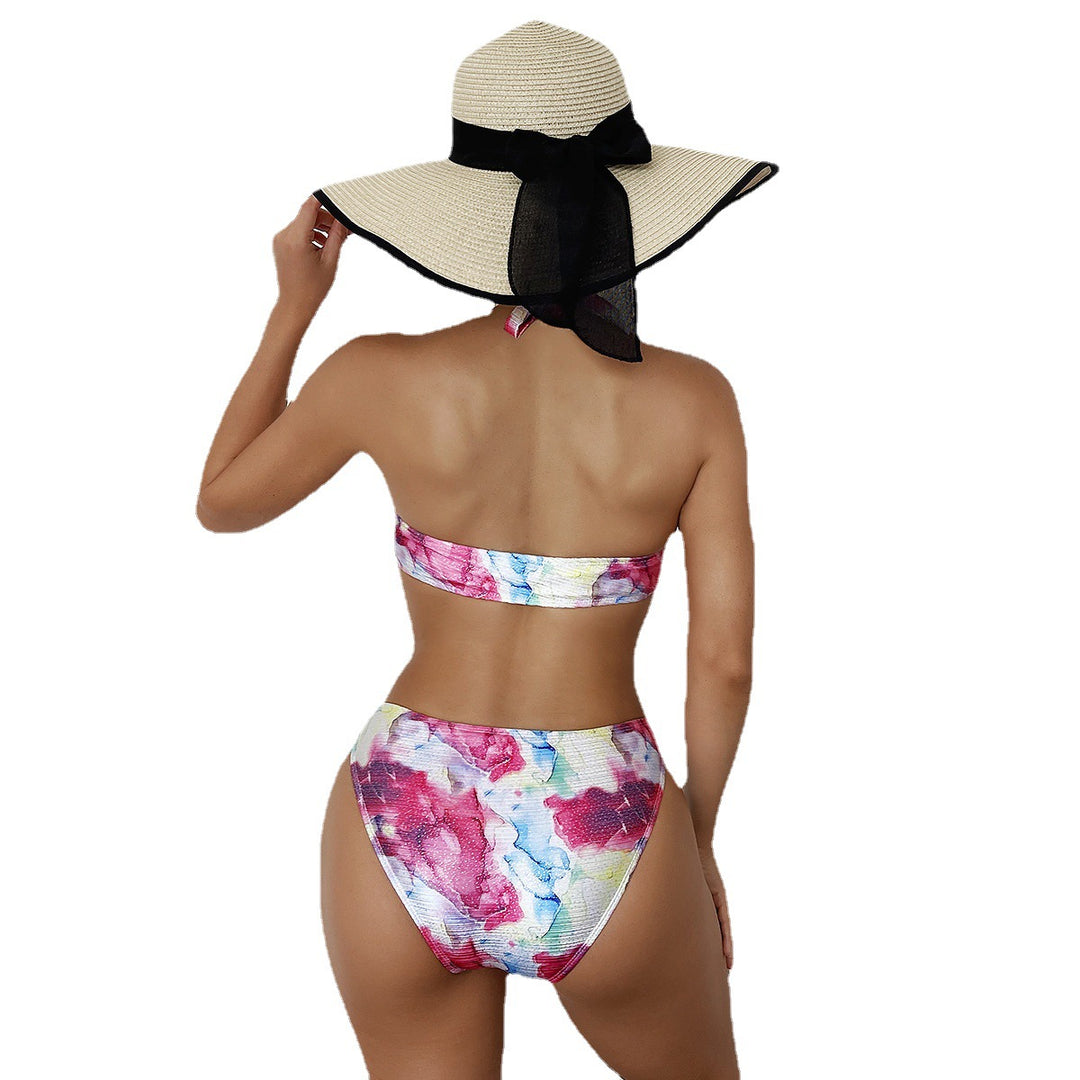 Dame badedragt med trendy cut-out-design og glitrende ringdetaljer Stilla