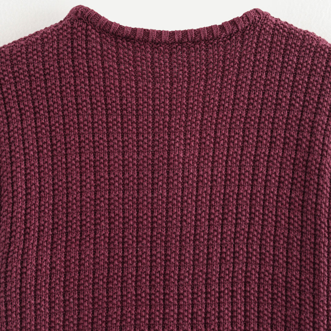 Femme Struktureret Strik Knap-Cardigan Stilla