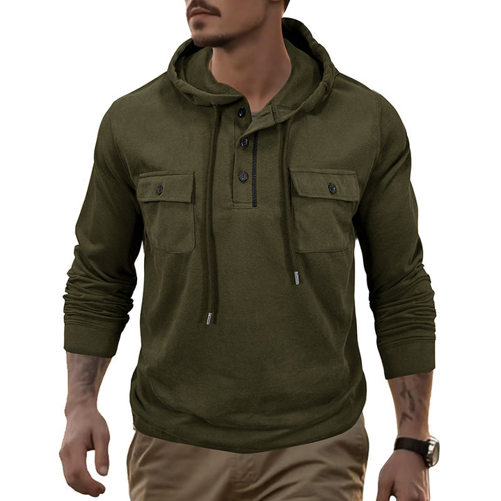 Herrer Hoodie med funktionelle brystlommer og hætte Stilla
