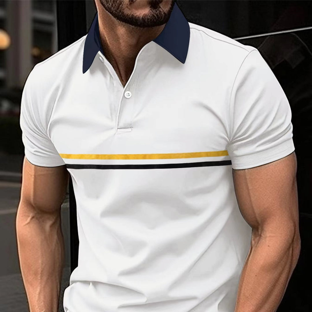 Herre polo shirt med moderne farveblokdesign og høj kvalitetsstofteknologi Stilla
