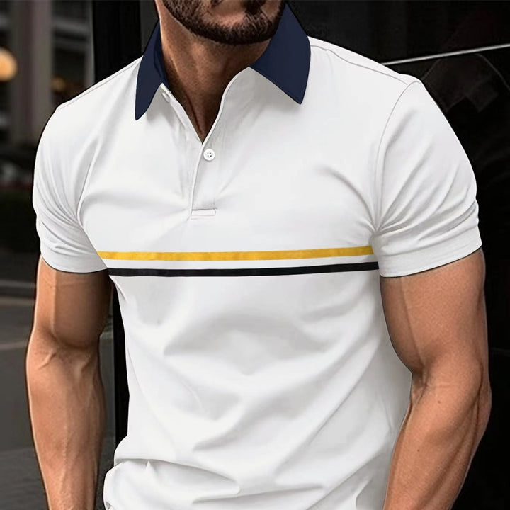 Herre polo shirt med moderne farveblokdesign og høj kvalitetsstofteknologi Stilla