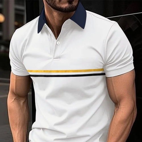 Herre polo shirt med moderne farveblokdesign og høj kvalitetsstofteknologi Stilla
