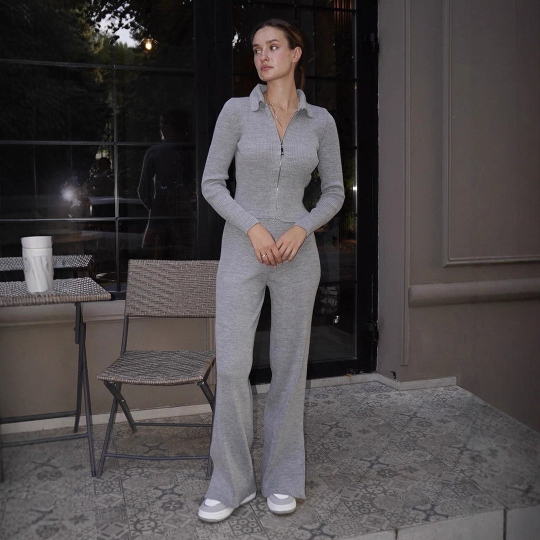 Kvinders trendy overalls med lang lynlås Stilla