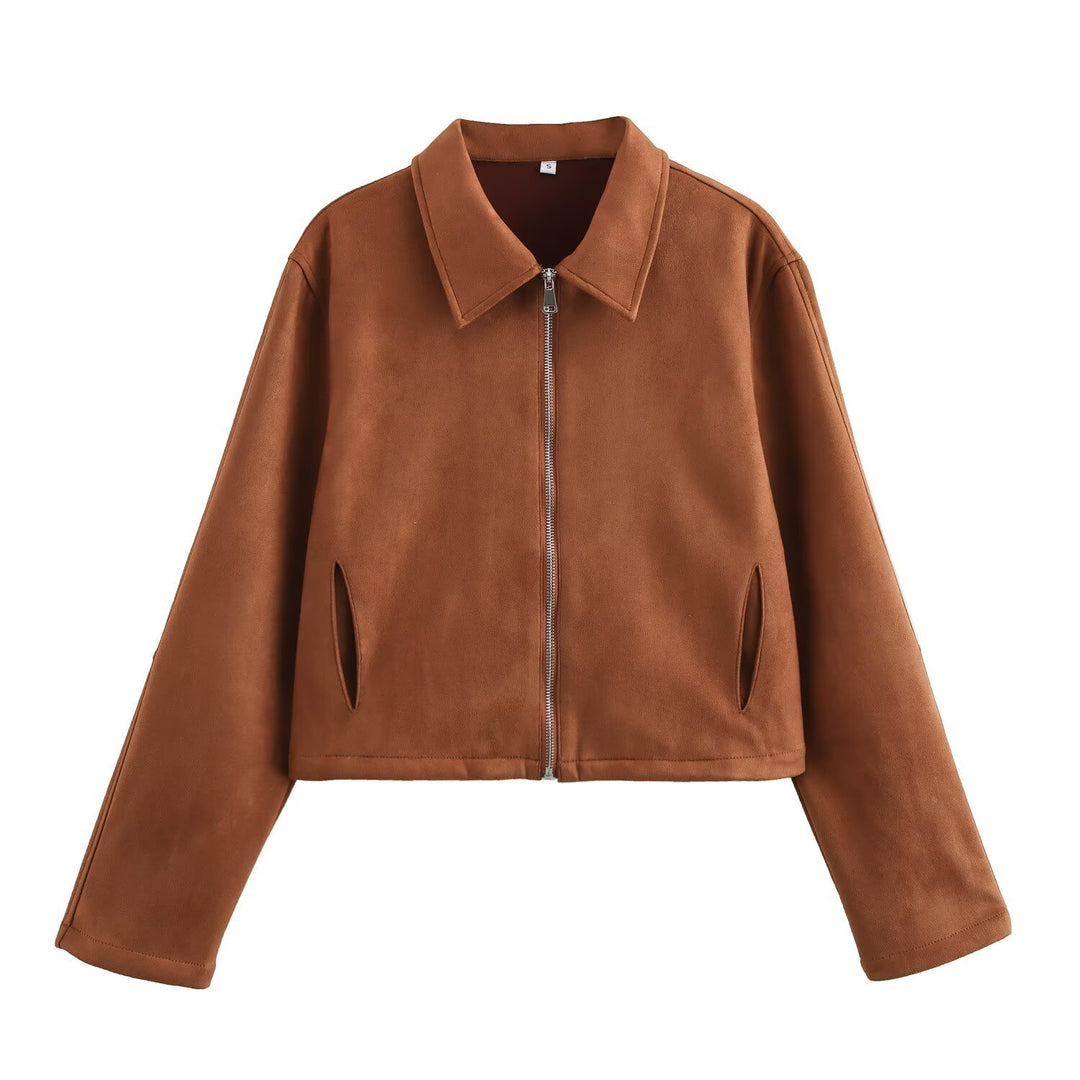 Femme Cropped Faux Suede Jakke Stilla