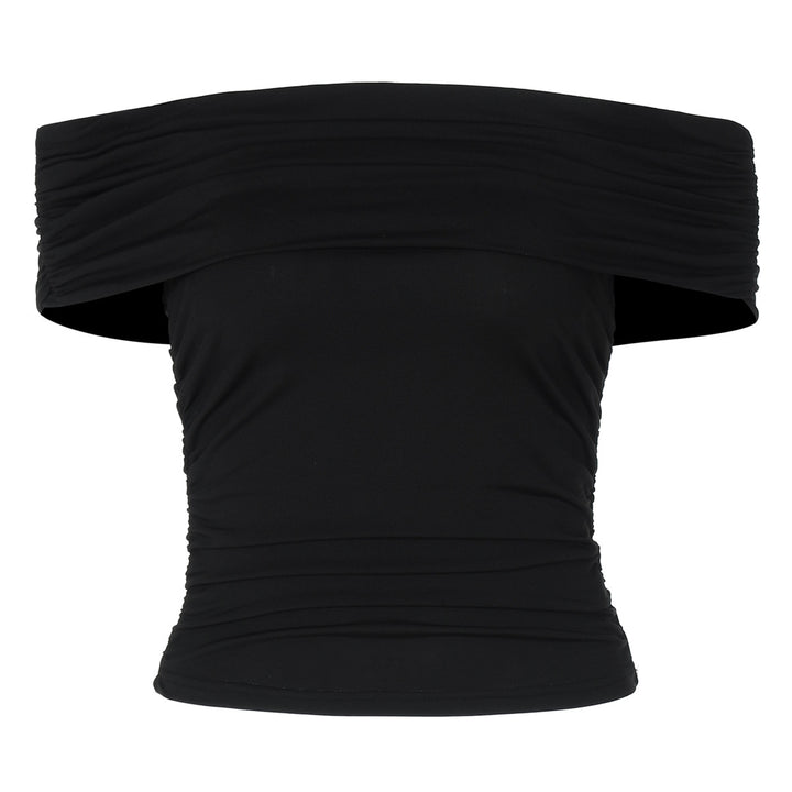 Dame Off-Shoulder Top med rynket design Stilla